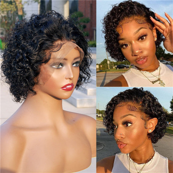 Pixie Cut Wig Short Curly Lace Wigs 6 Inch For Women